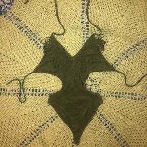 Olive green bodysuit